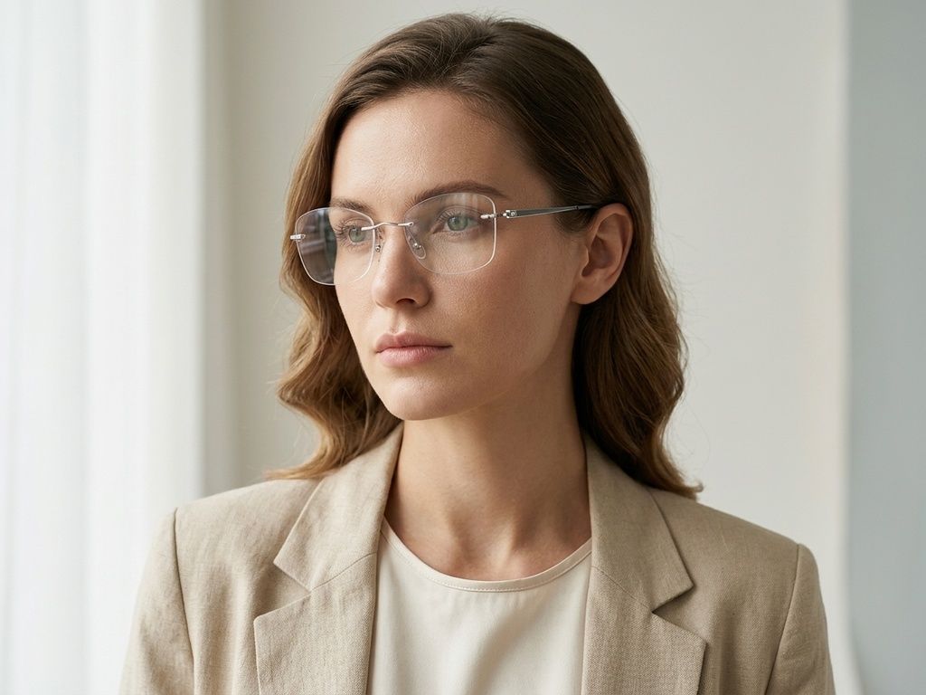 Gafas invisibles de metal plateado #BS2012-3345