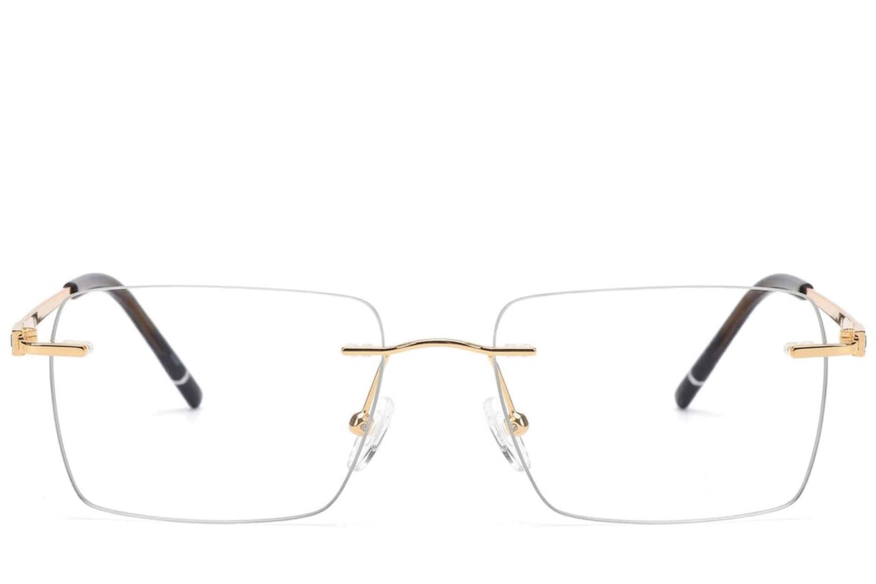 Gafas invisibles de metal dorado #BS2012-3348
