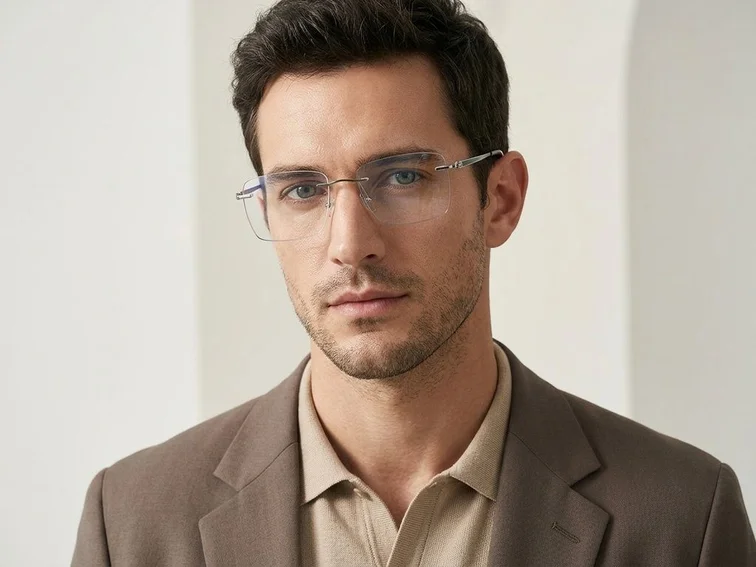 Invisible Green Metal Glasses #BS2012-3350