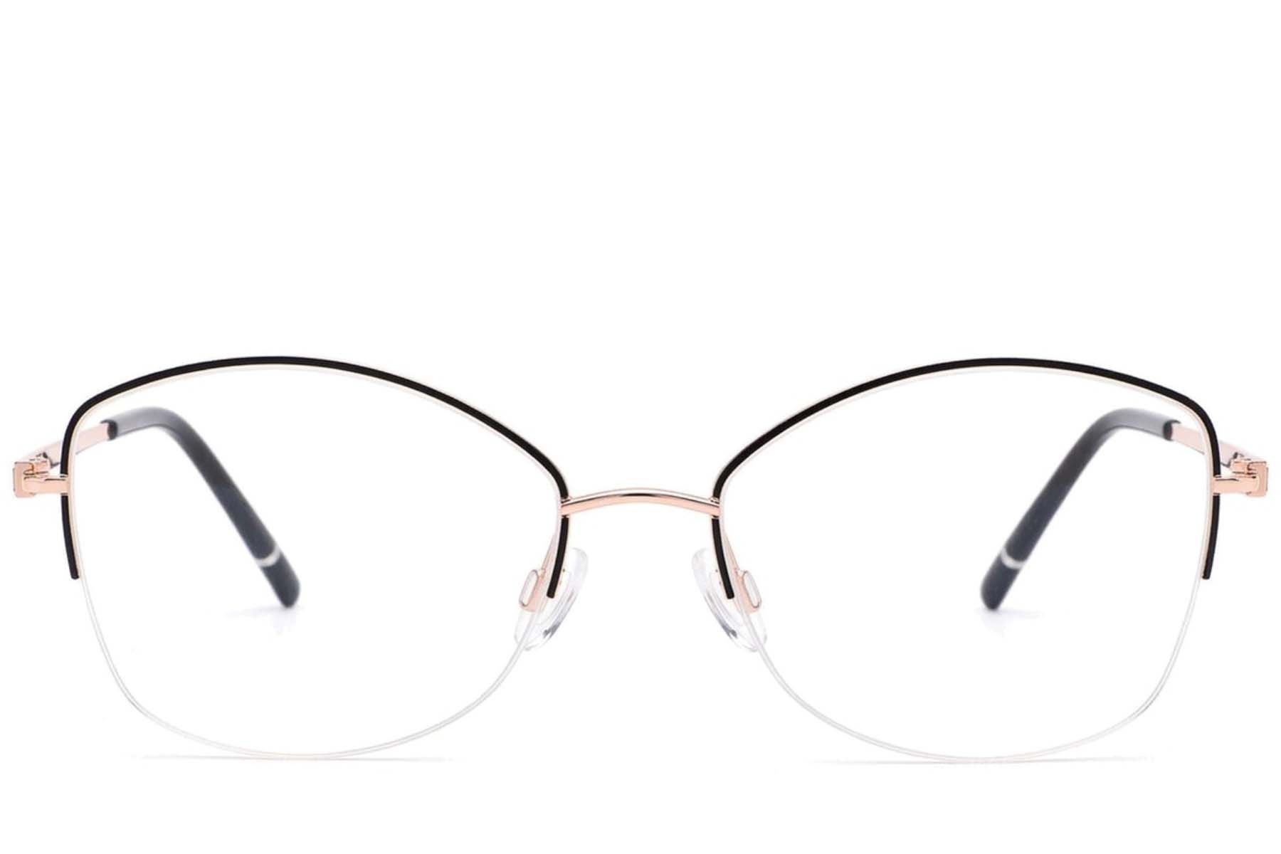 Gafas de metal negro con montura semi al aire #BS2012-3352
