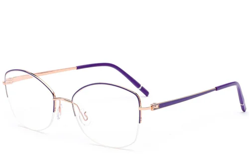 Lunettes semi-cerclées en métal violet #BS2012-3353