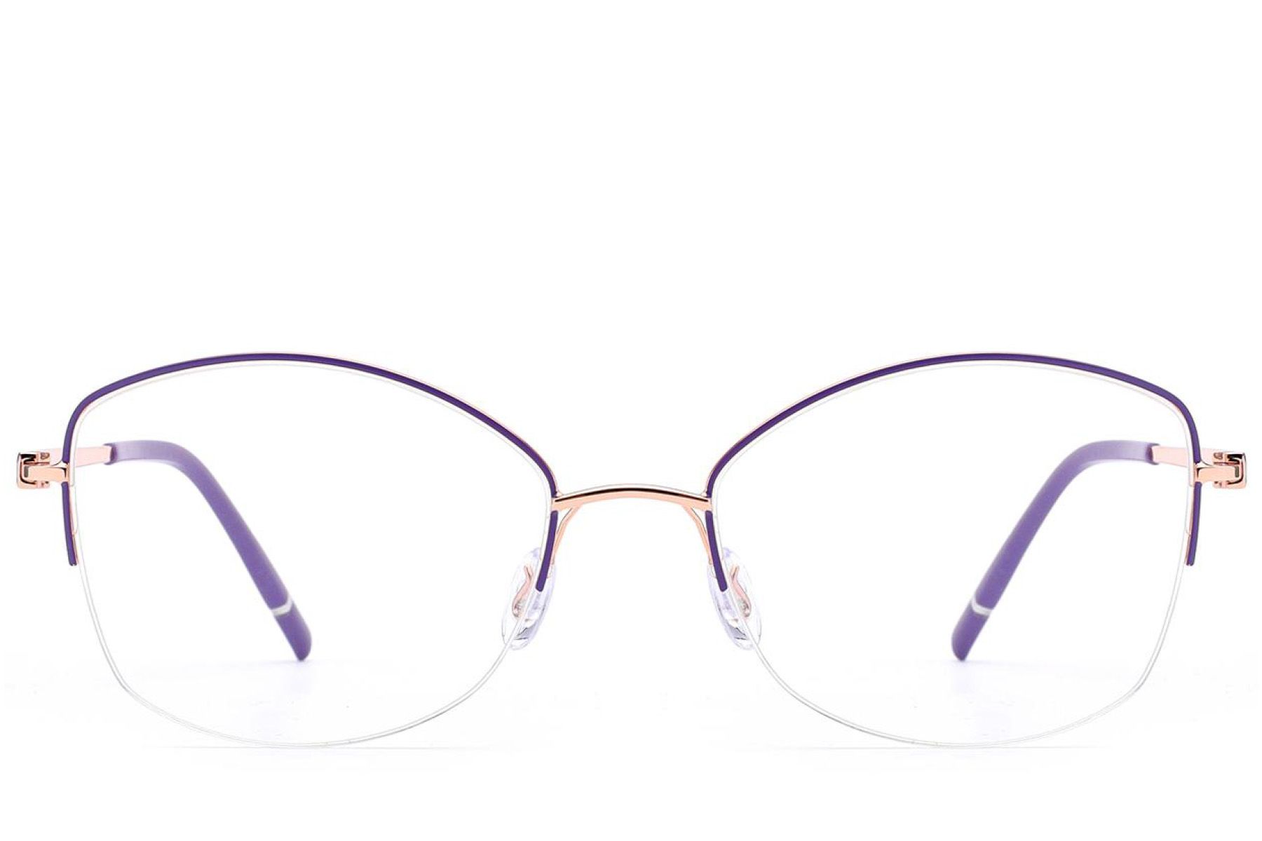 Semi-rimless Purple Metal Glasses #BS2012-3353