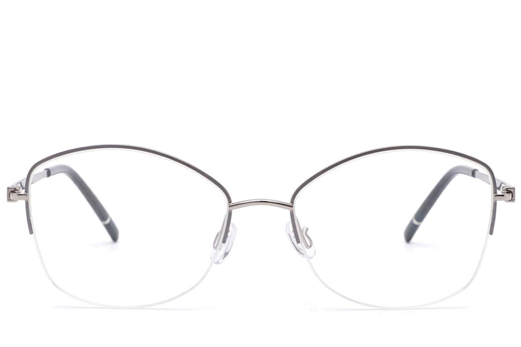 Gafas de metal gris semi al aire #BS2012-3354