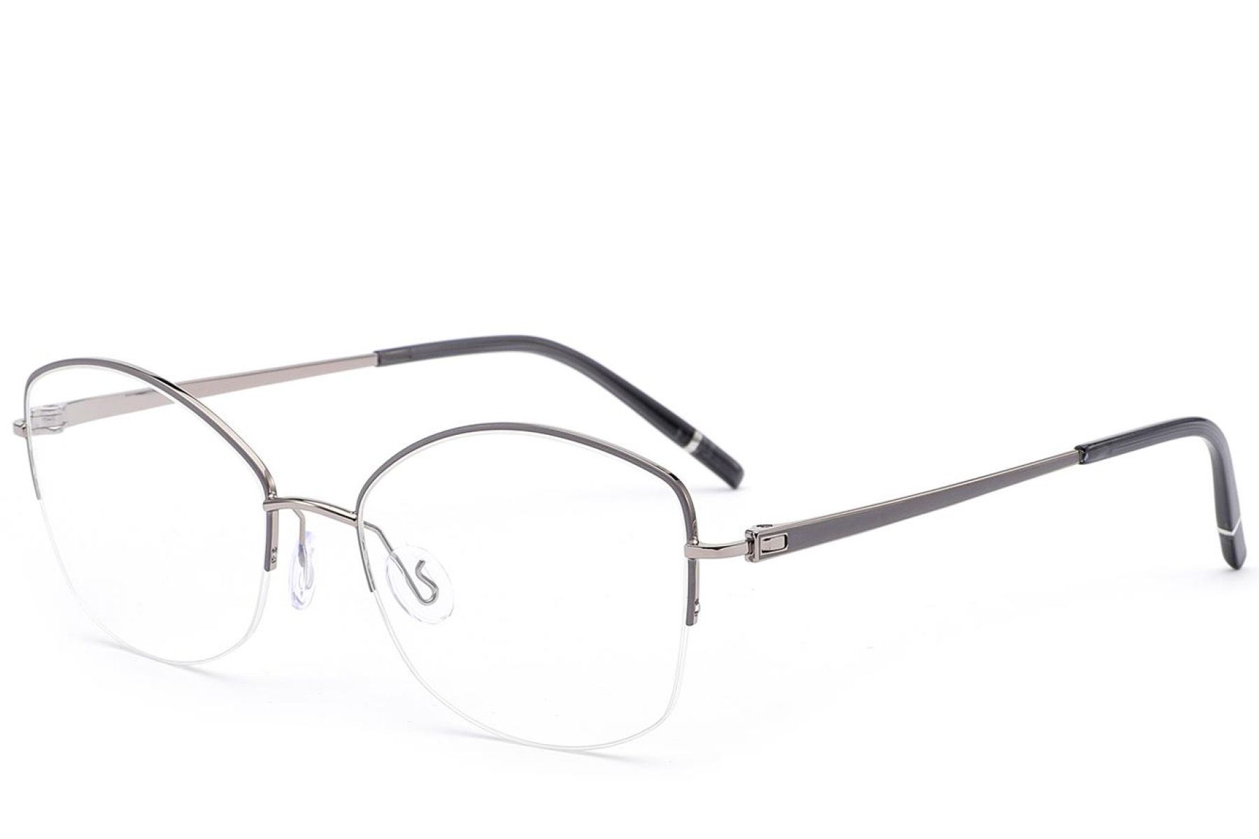Occhiali semi-senza montatura in metallo grigio #BS2012-3354