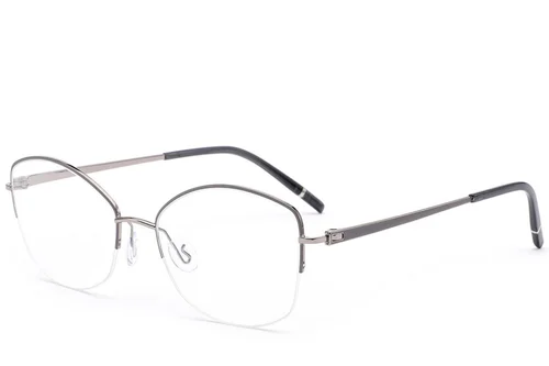 Lunettes semi-cerclées en métal gris #BS2012-3354
