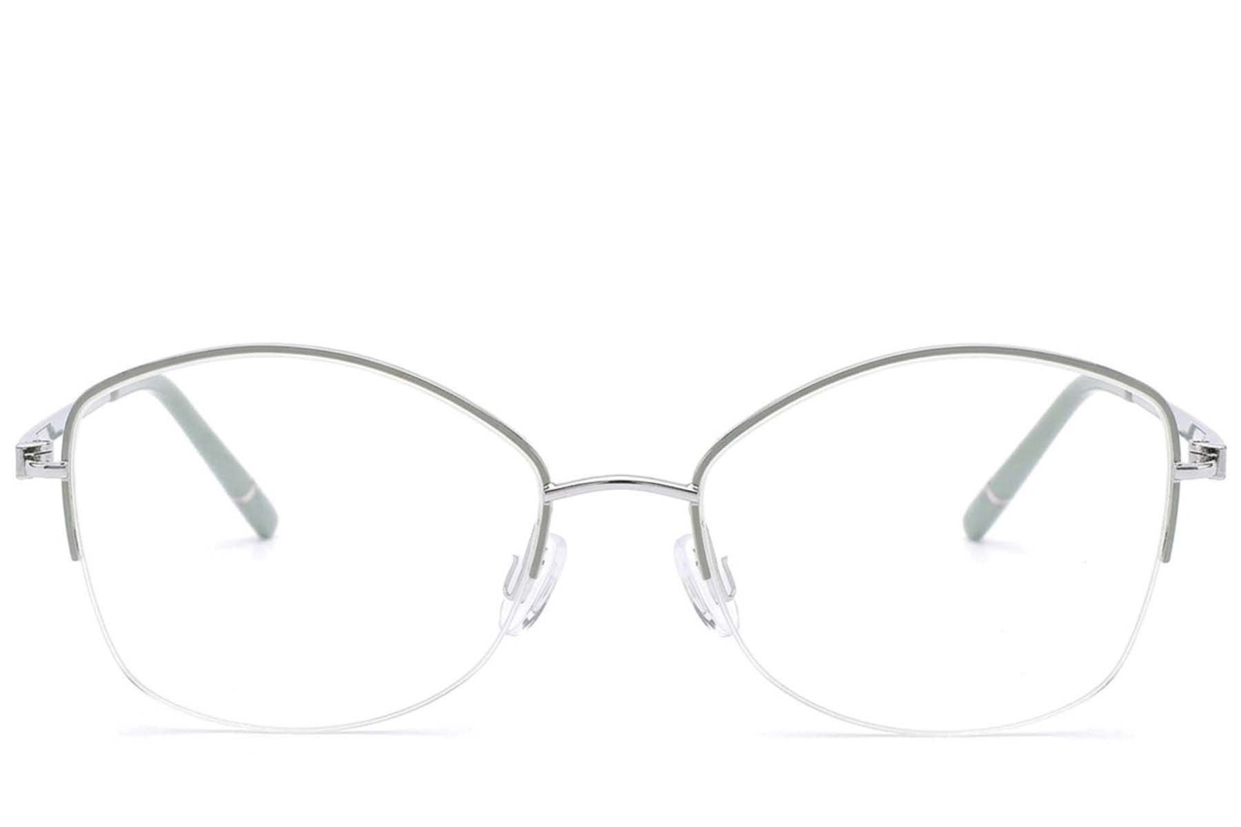 Gafas de metal verde semi al aire #BS2012-3355
