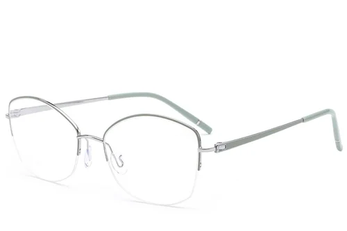 Lunettes semi-cerclées en métal vert #BS2012-3355