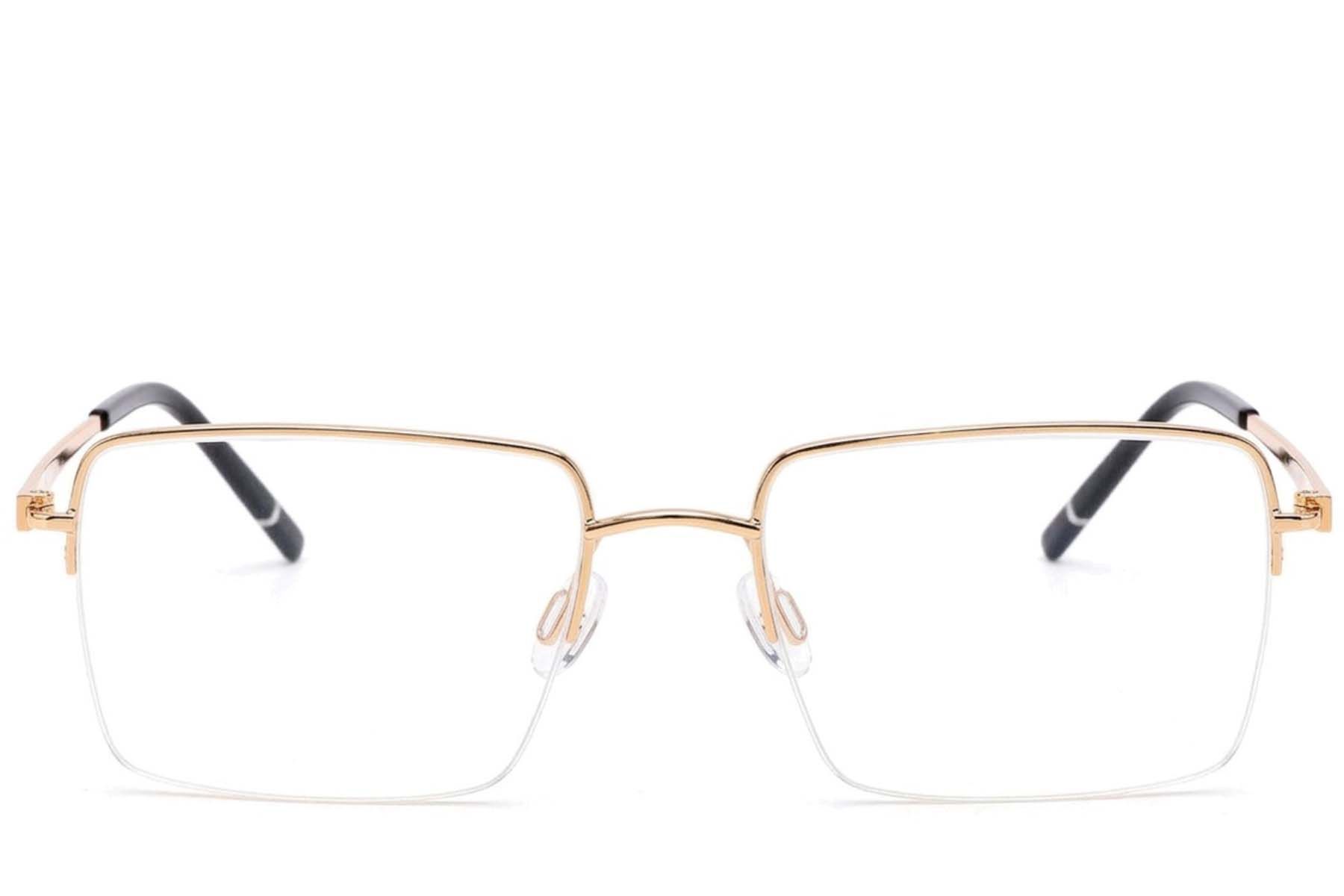 Gafas semi al aire de metal dorado #BS2012-3356