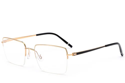Lunettes semi-cerclées en métal doré #BS2012-3356