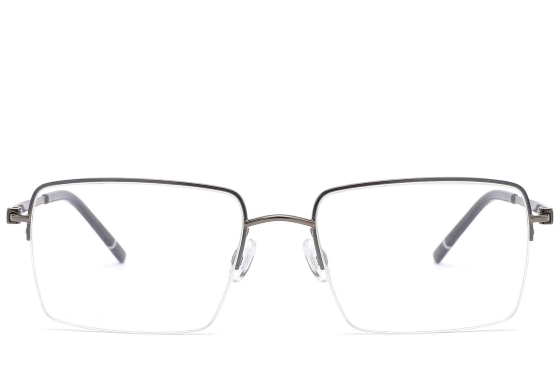 Gafas de metal gris con montura semi al aire #BS2012-3357