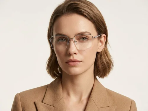 Lunettes semi-cerclées en métal gris #BS2012-3357