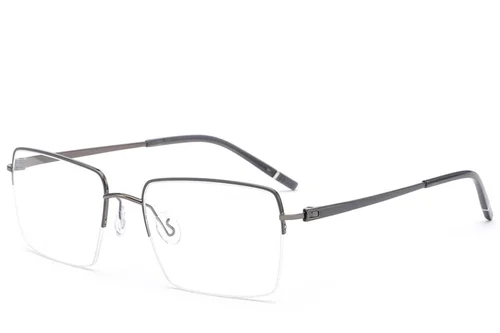 Lunettes semi-cerclées en métal gris #BS2012-3357