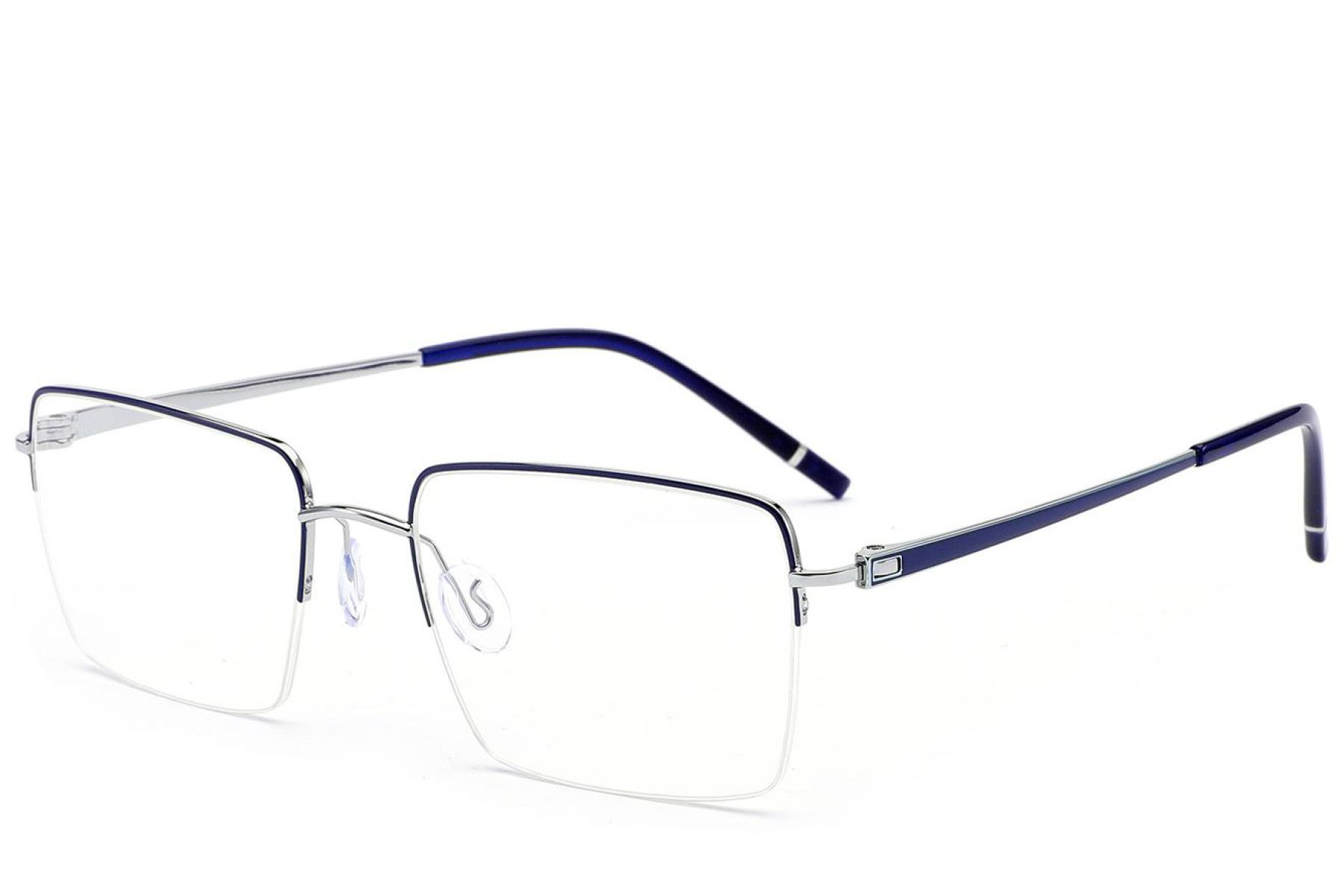 Gafas de metal azul con montura semi al aire #BS2012-3358