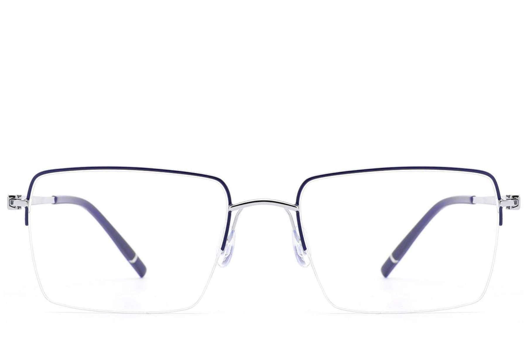 Gafas de metal azul con montura semi al aire #BS2012-3358