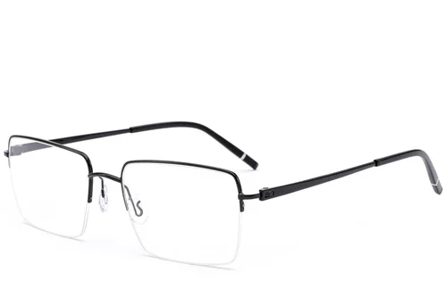 Lunettes semi-cerclées en métal noir #BS2012-3359