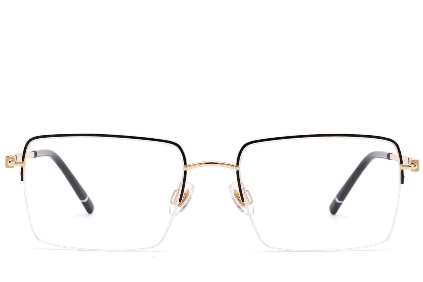 Gafas de metal negro con montura semi al aire #BS2012-3360