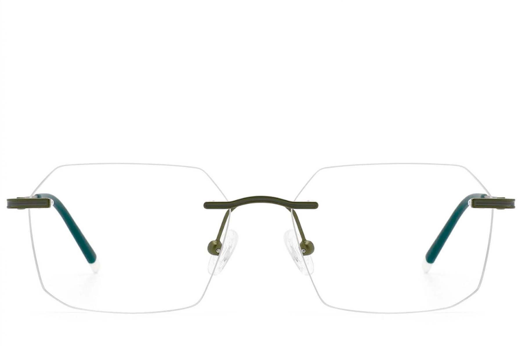 Gafas invisibles de metal verde #BS2012-3364