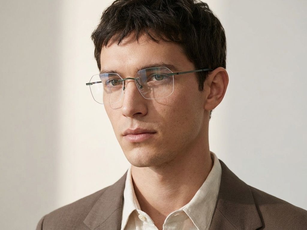 Invisible Green Metal Glasses #BS2012-3364