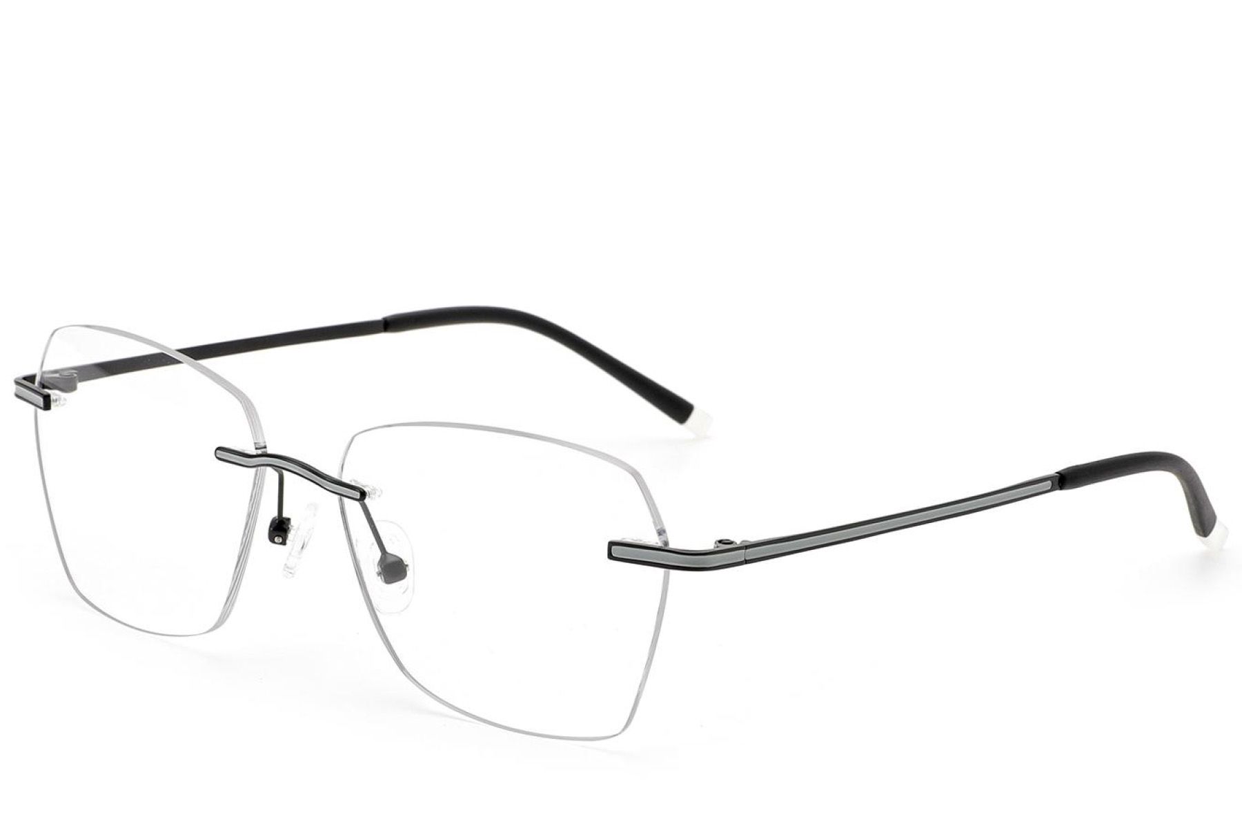 Unsichtbare schwarze Metallbrille #BS2012-3366