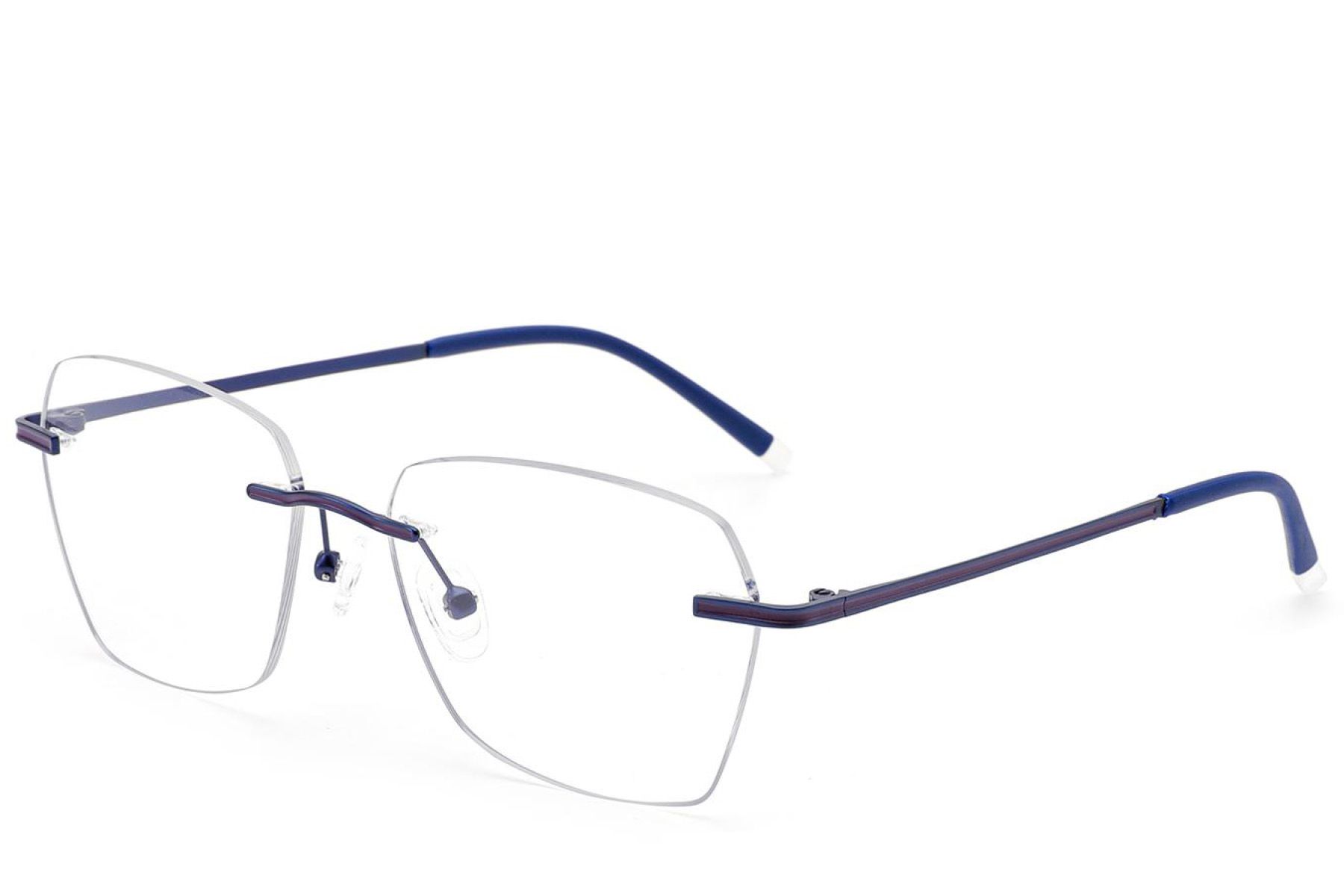 Invisible Blue Metal Glasses #BS2012-3370