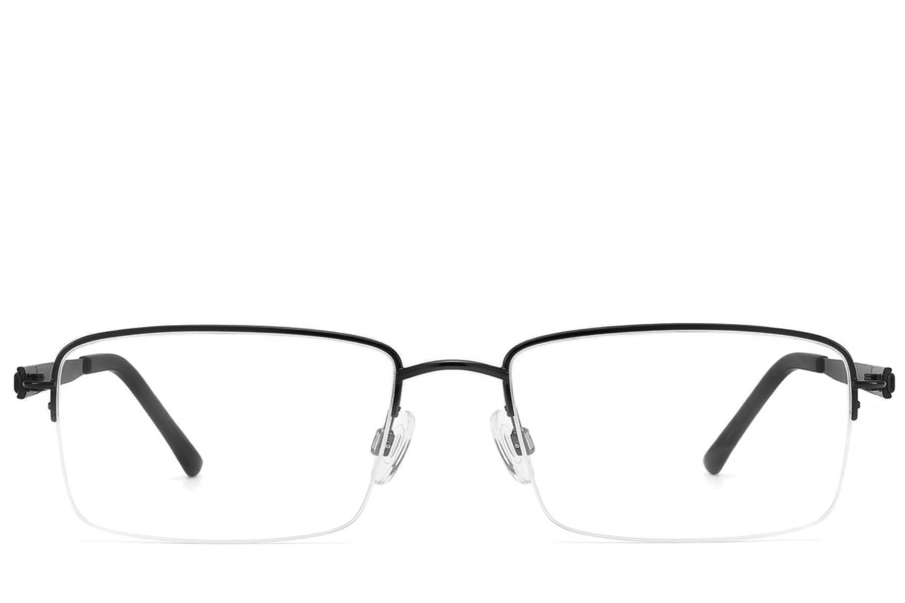 Gafas de metal negro con montura semi al aire #BS2012-3371