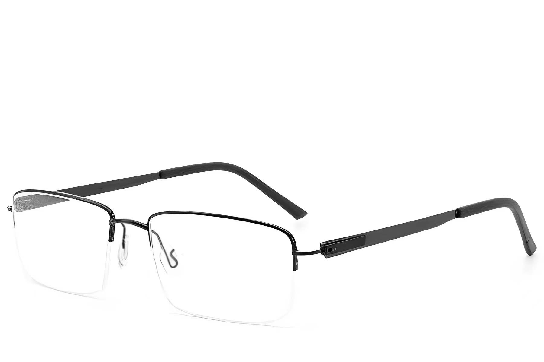 Occhiali semi-cerchiati in metallo nero #BS2012-3371