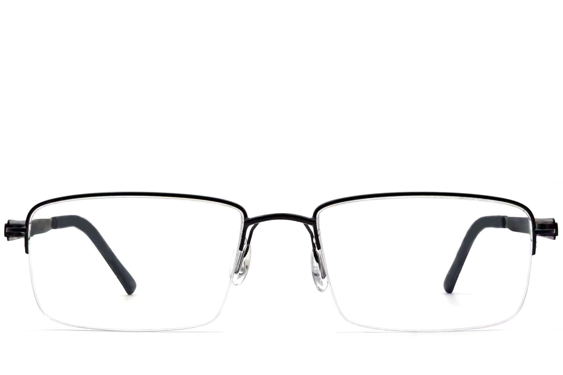 Gafas de metal negro con montura semi al aire #BS2012-3371
