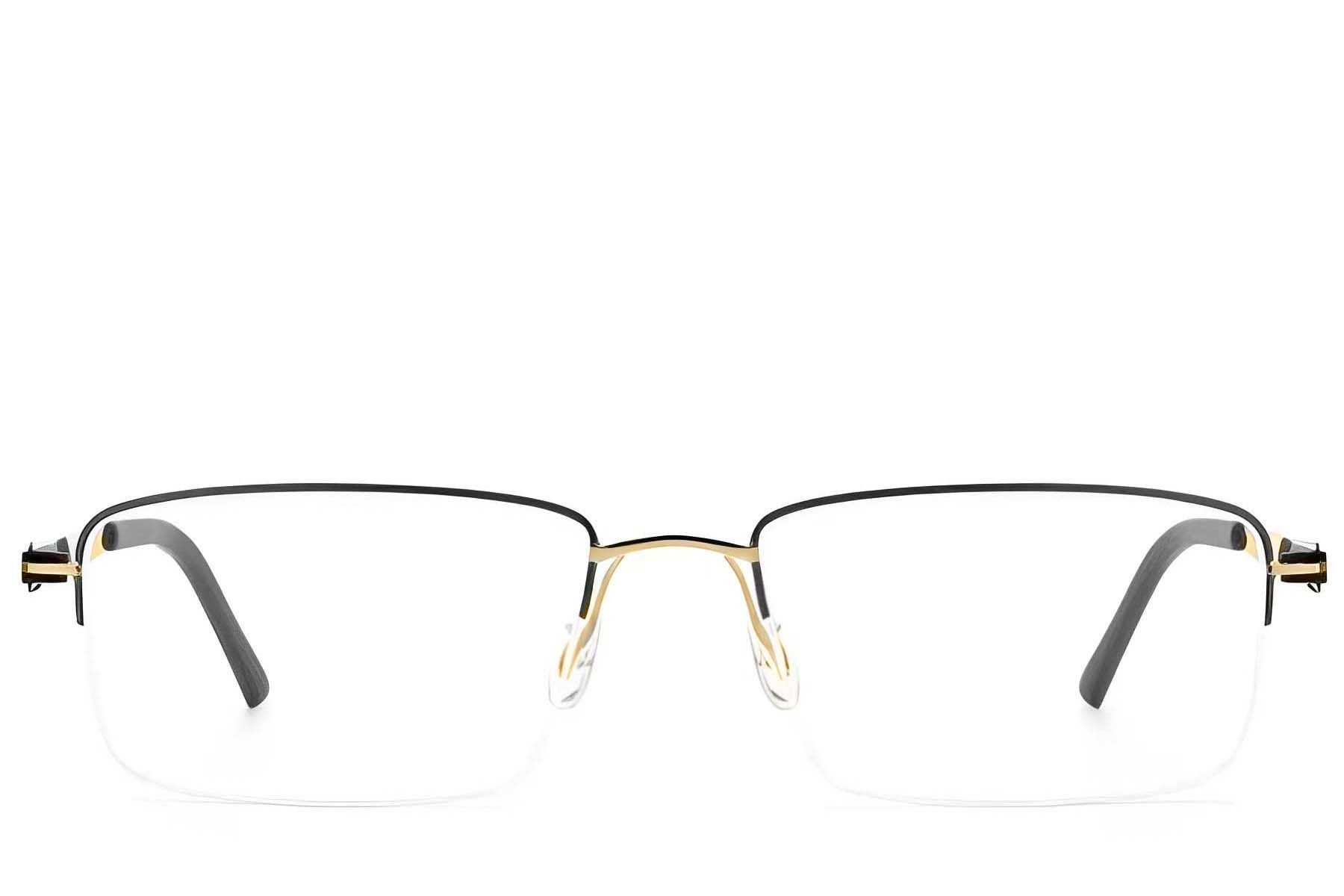 Gafas de metal negro con montura semi al aire #BS2012-3372