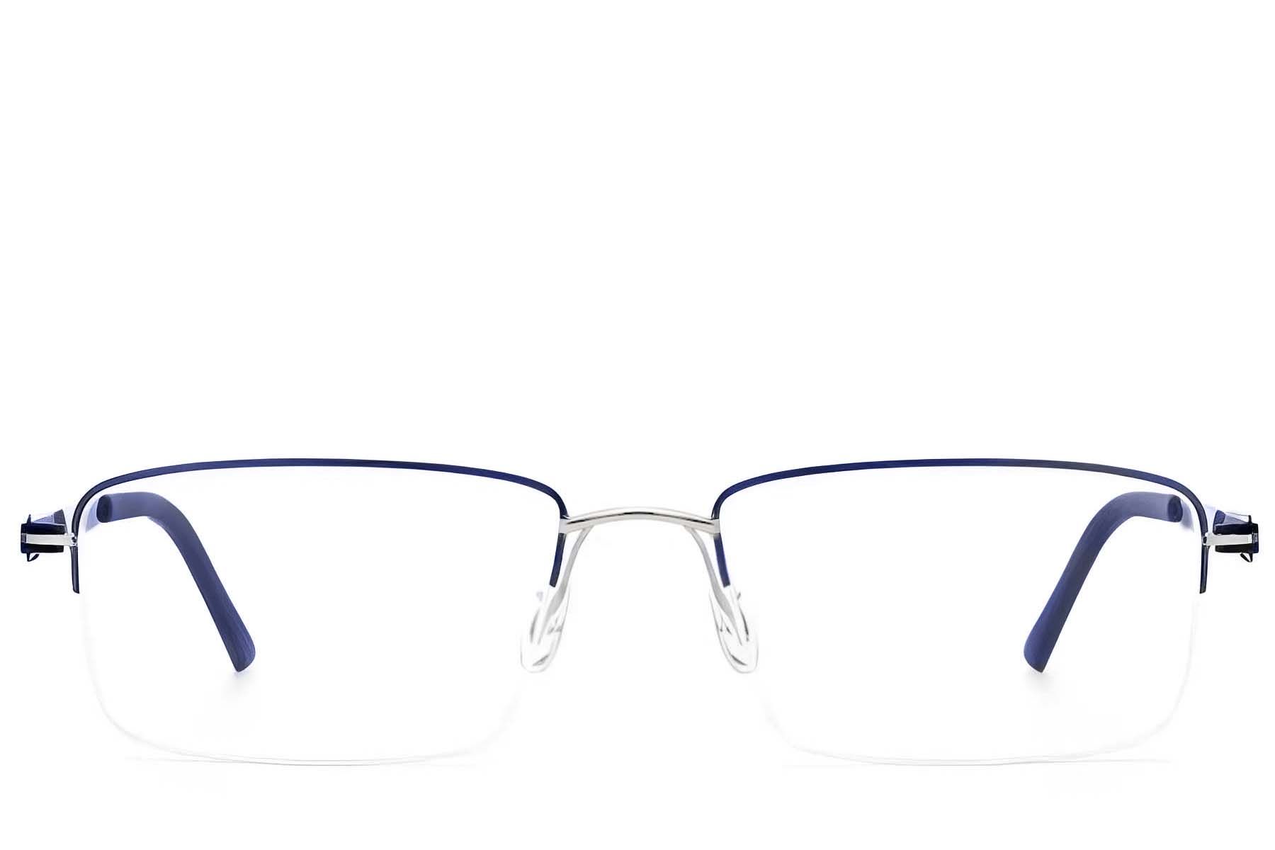Gafas de metal azul con montura semi al aire #BS2012-3374