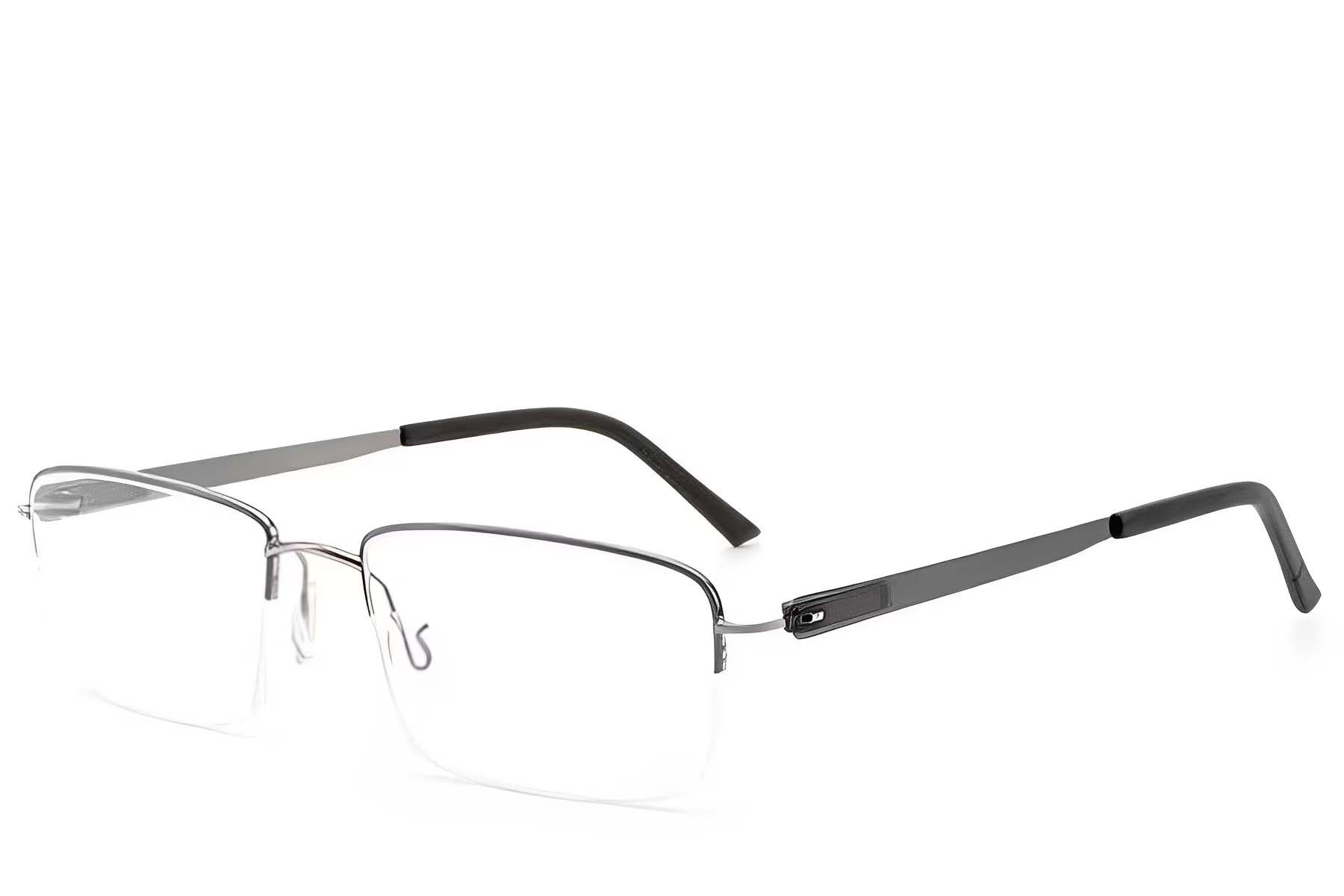 Gafas de metal negro con montura semi al aire #BS2012-3375