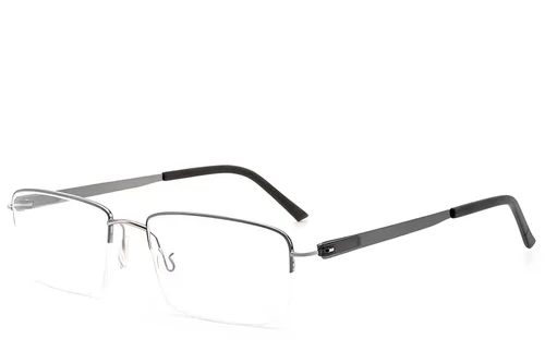 Lunettes semi-cerclées en métal noir #BS2012-3375