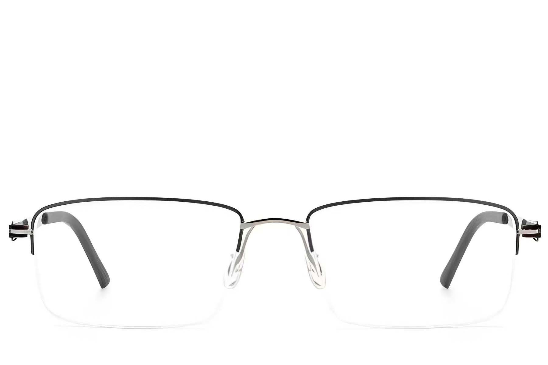 Gafas de metal negro con montura semi al aire #BS2012-3375