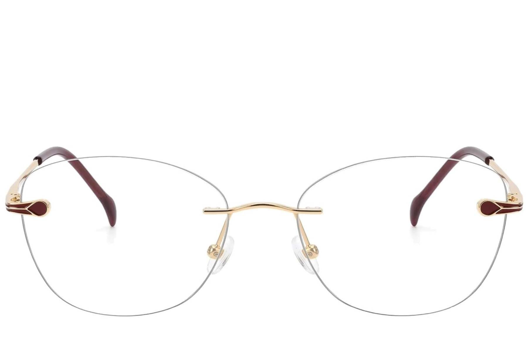 Gafas invisibles de metal dorado #BS2012-3378