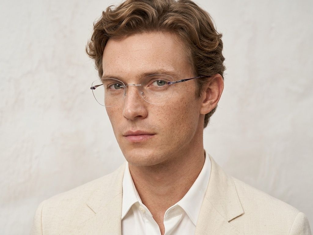 Gafas invisibles de metal plateado #BS2012-3379