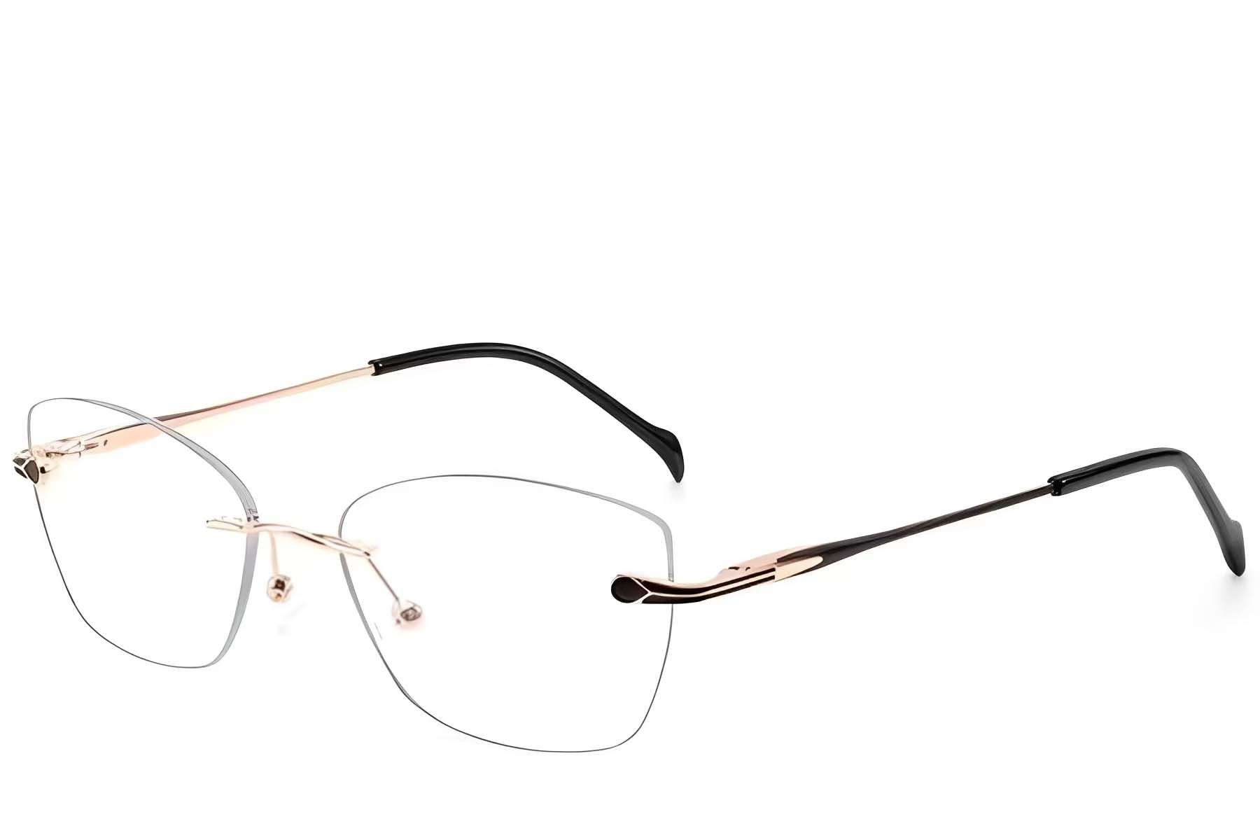 Invisible Pink Metal Glasses #BS2012-3381