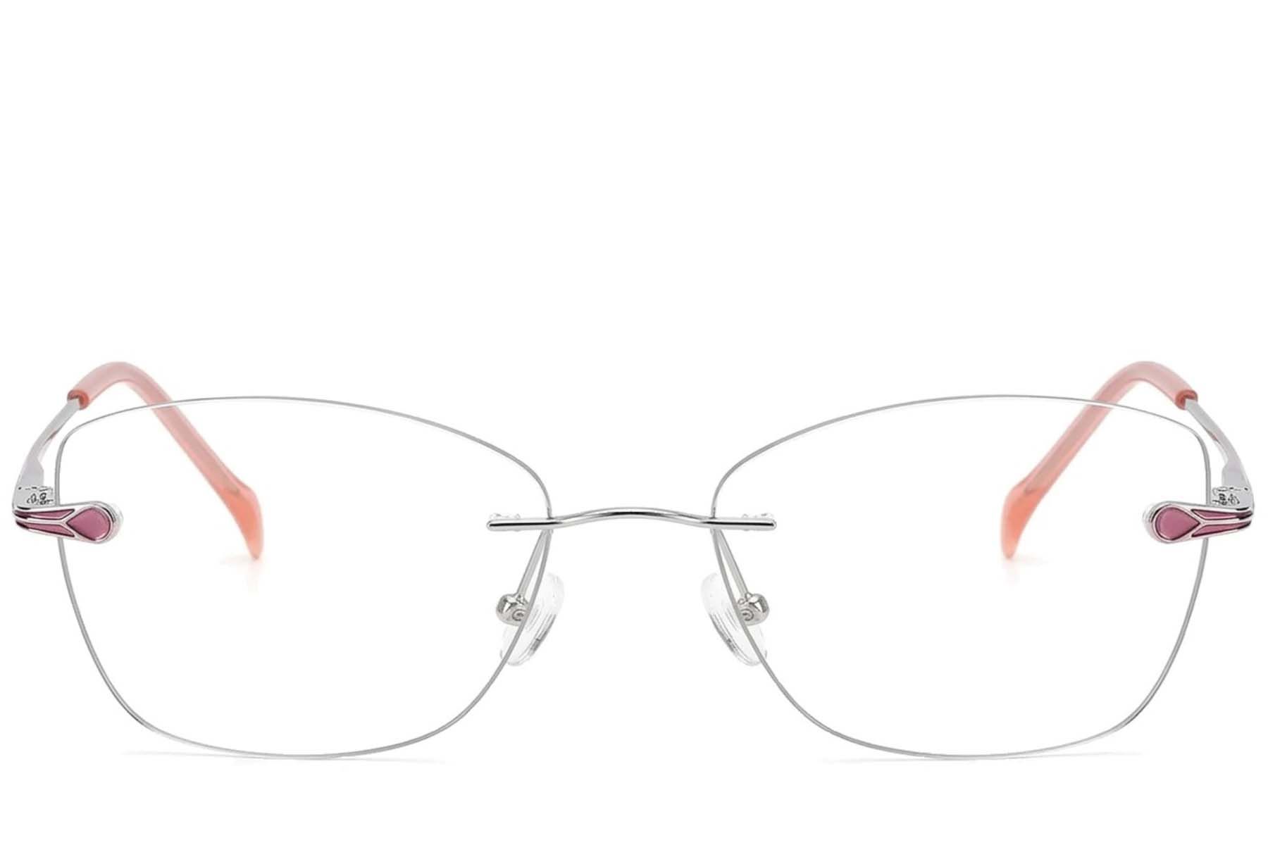 Gafas invisibles de metal plateado #BS2012-3384