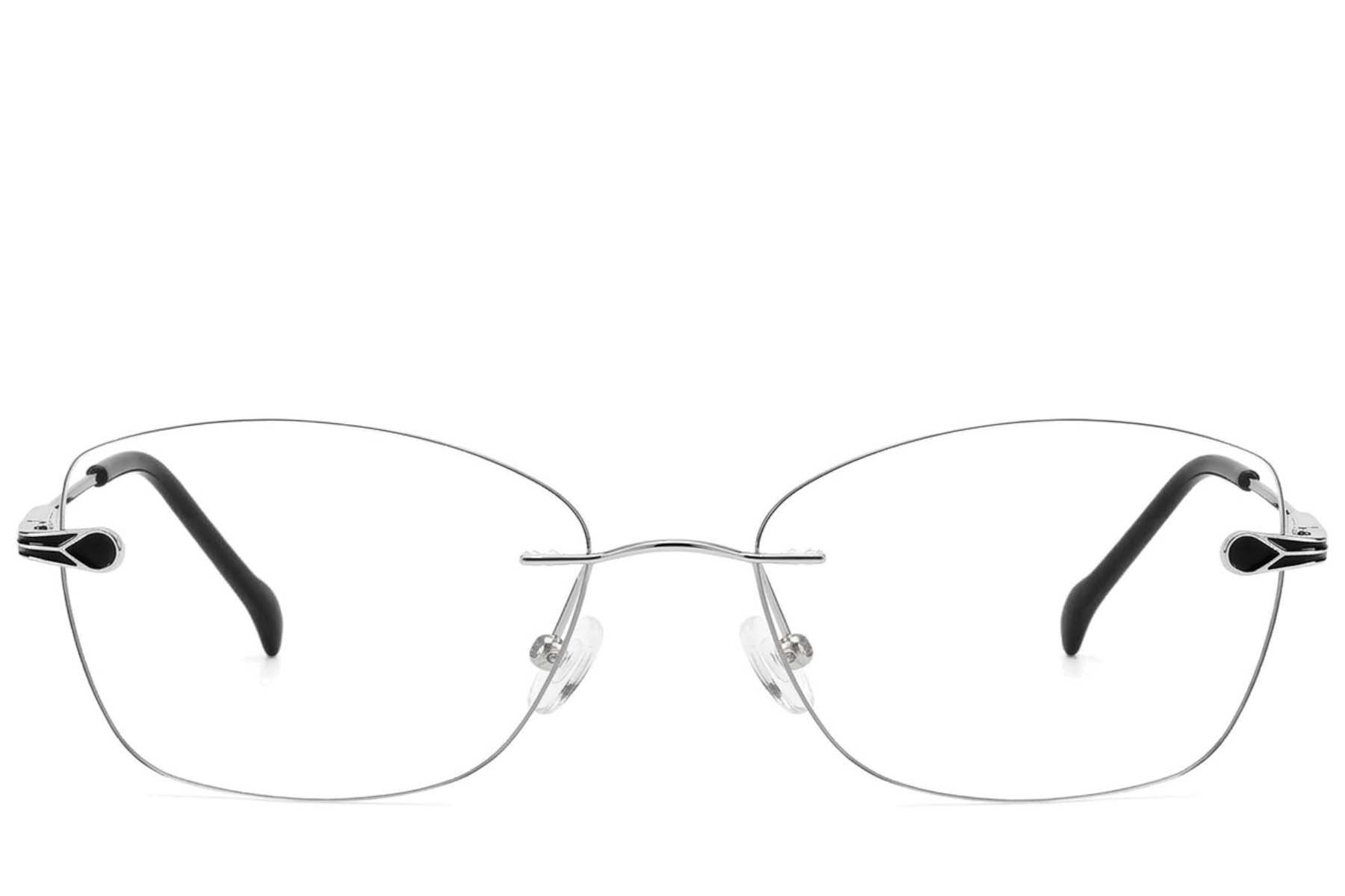 Gafas invisibles de metal plateado #BS2012-3385