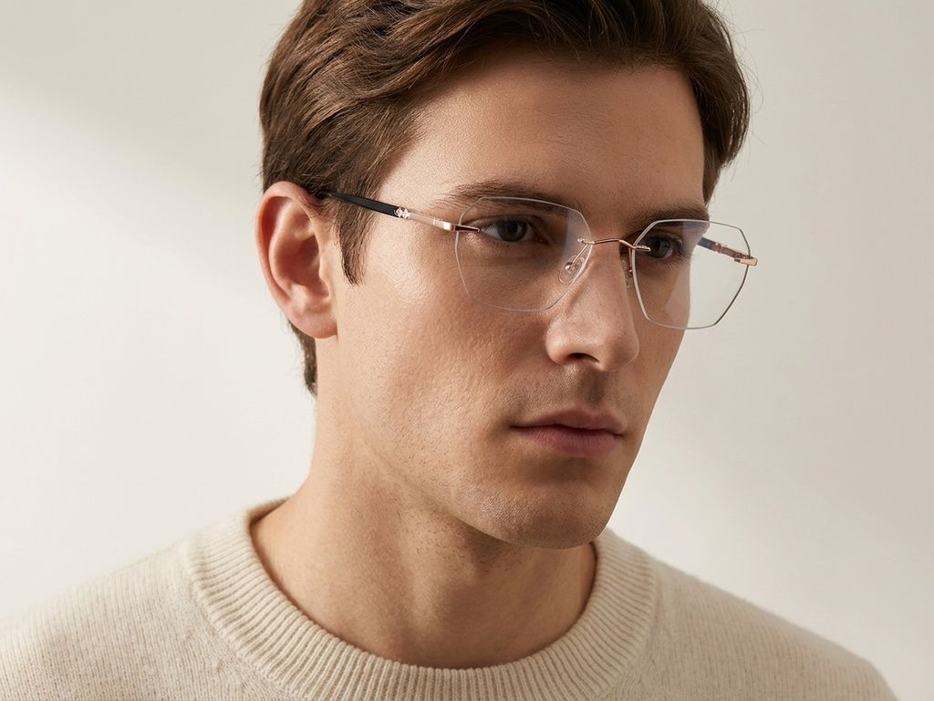 Gafas invisibles de metal rosa #BS2012-3386