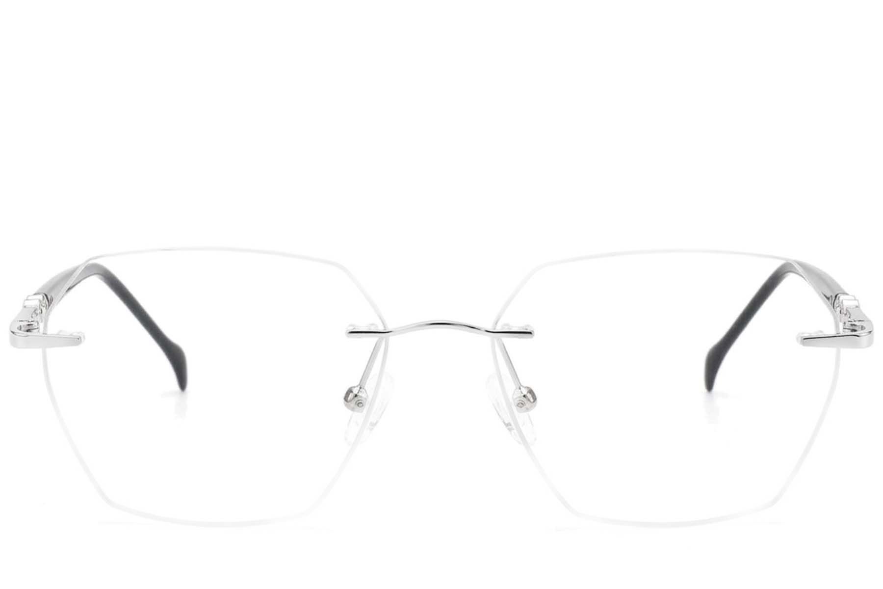 Gafas invisibles de metal plateado #BS2012-3387