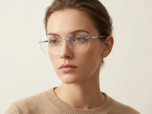 Lunettes invisibles en métal argenté #BS2012-3387