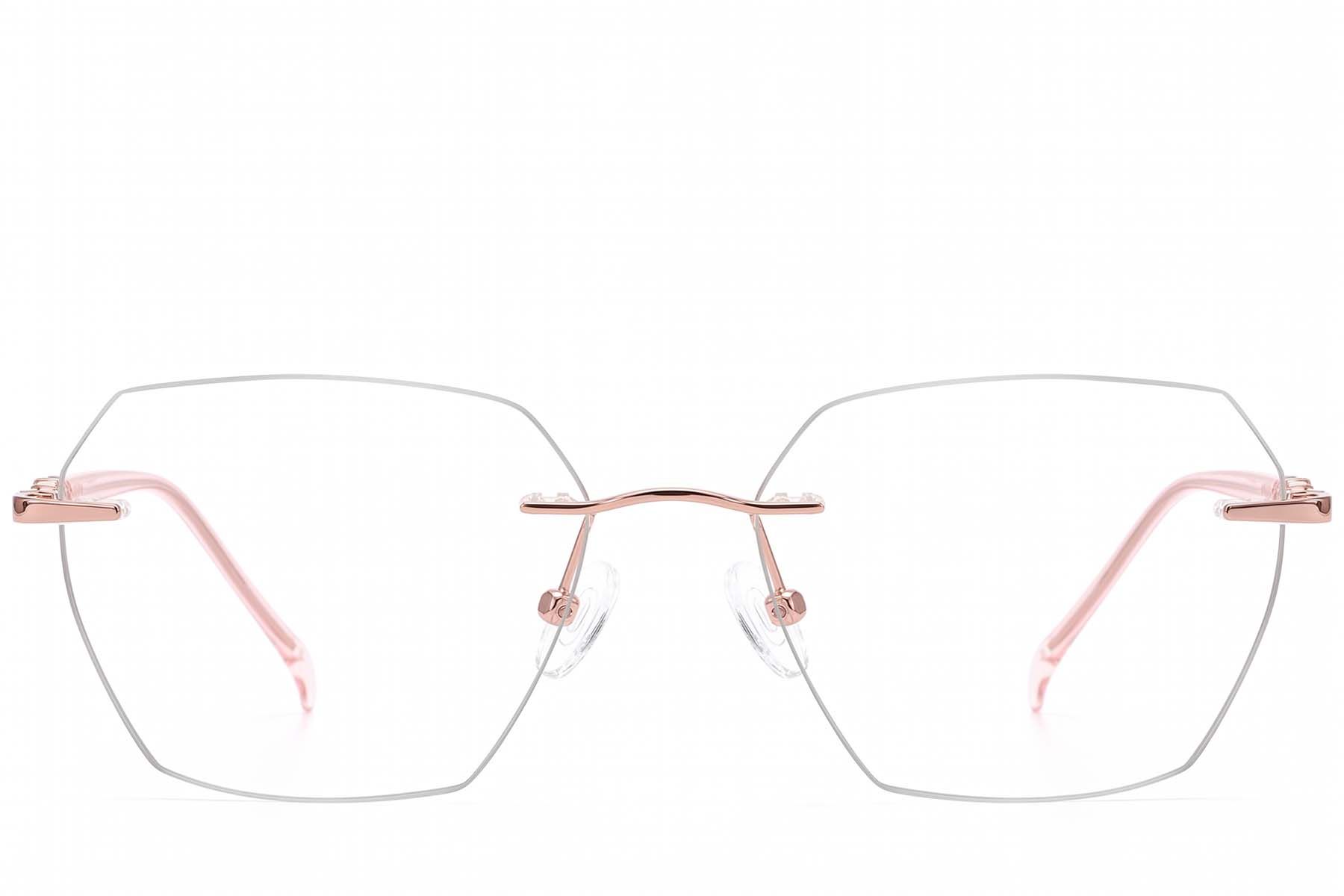 Gafas invisibles de metal rosa #BS2012-3388