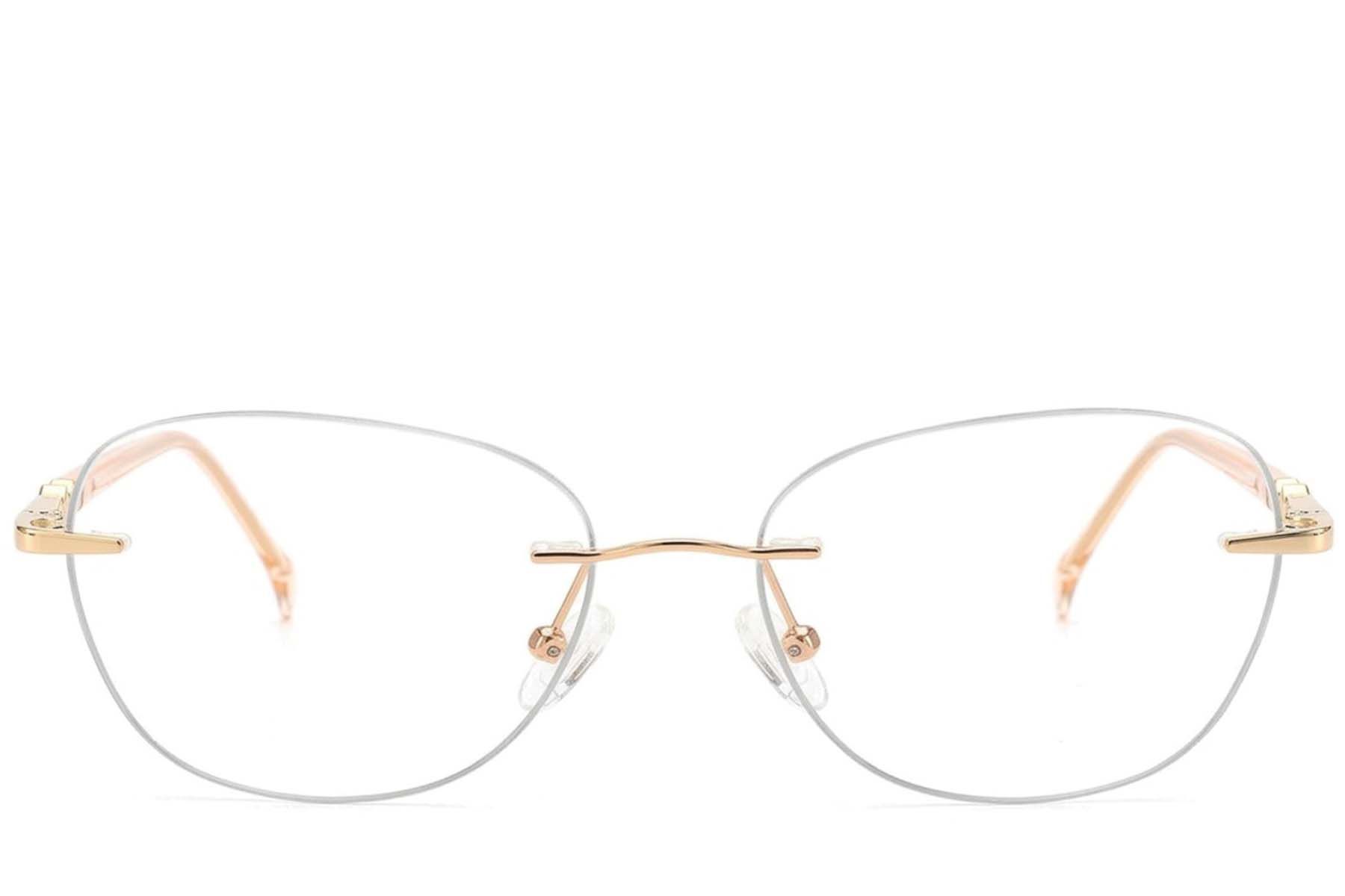 Gafas invisibles de metal dorado #BS2012-3393