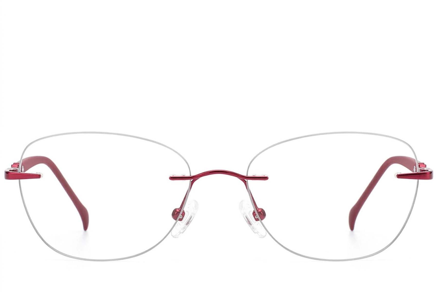 Gafas invisibles de metal rojo #BS2012-3394