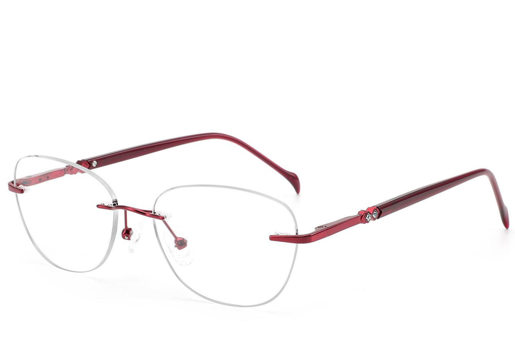 Occhiali invisibili in metallo rosso #BS2012-3394