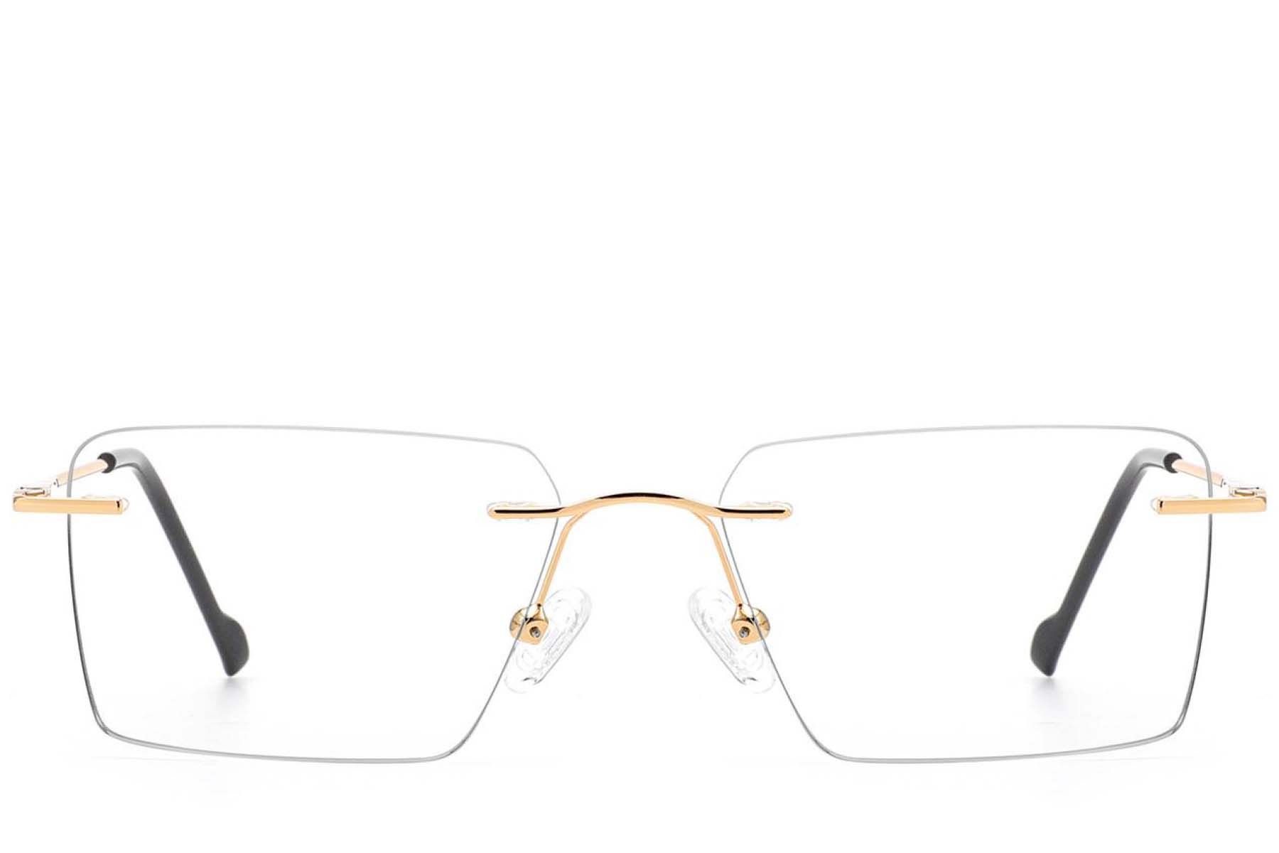 Gafas invisibles de metal dorado #BS2012-3396