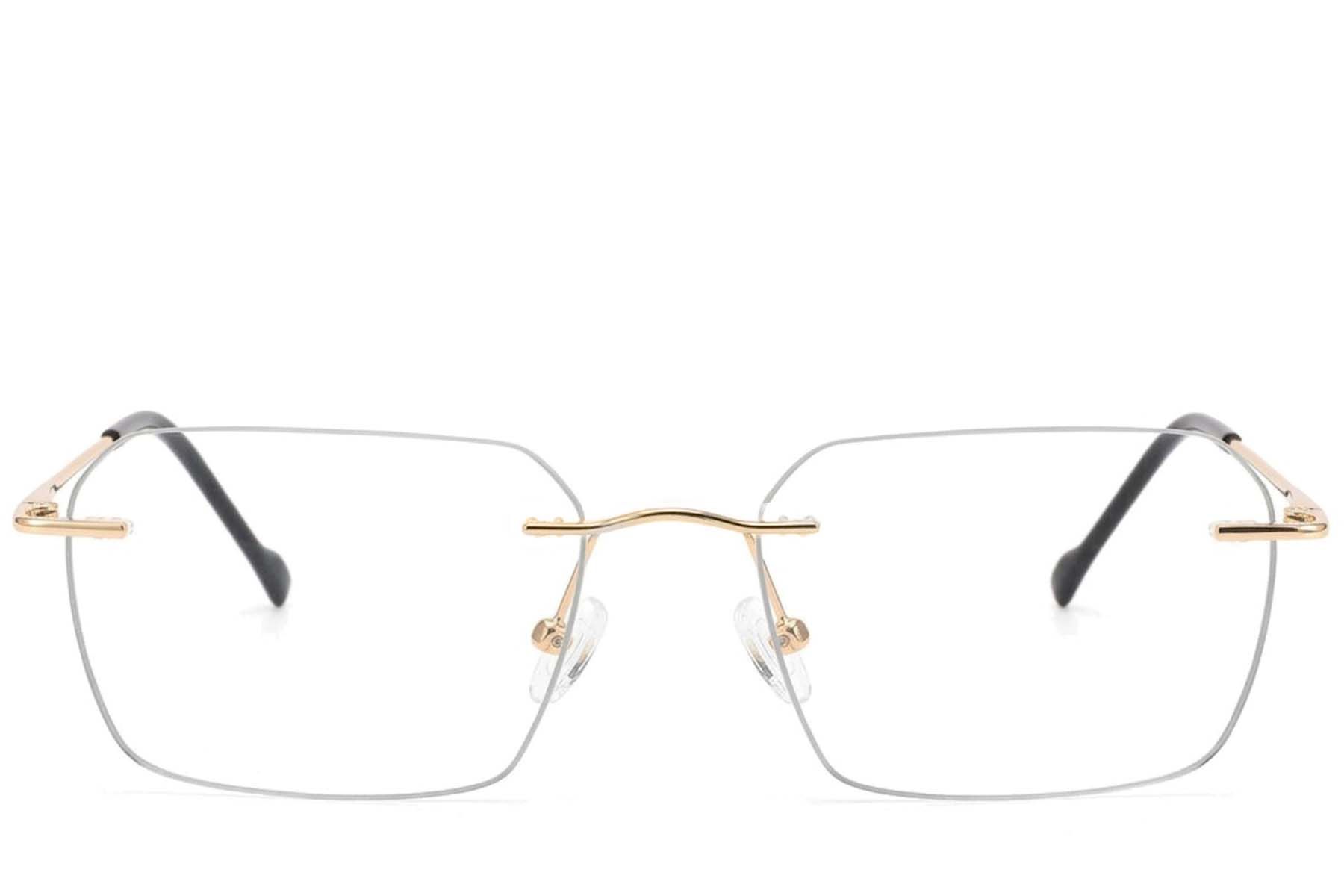 Gafas invisibles de metal dorado #BS2012-3401