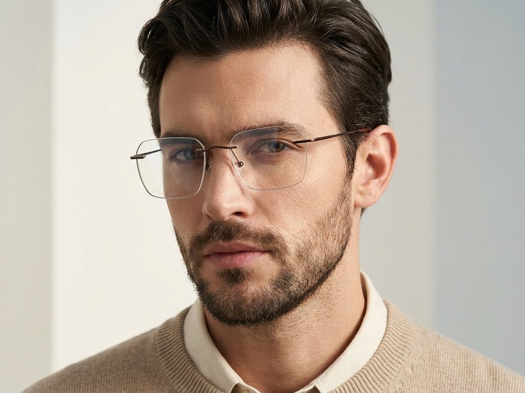 Invisible Red Metal Glasses #BS2012-3403