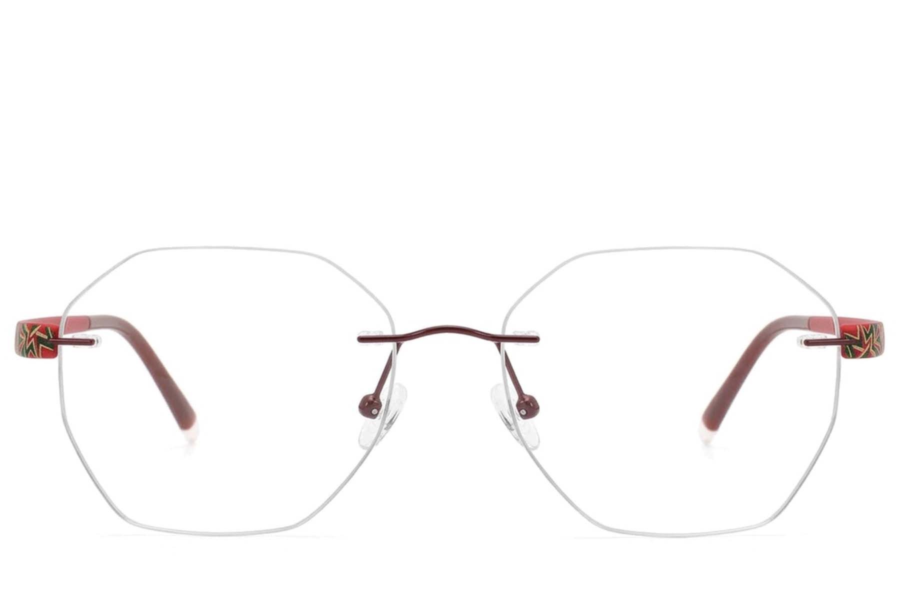Gafas invisibles de metal rojo #BS2012-3407