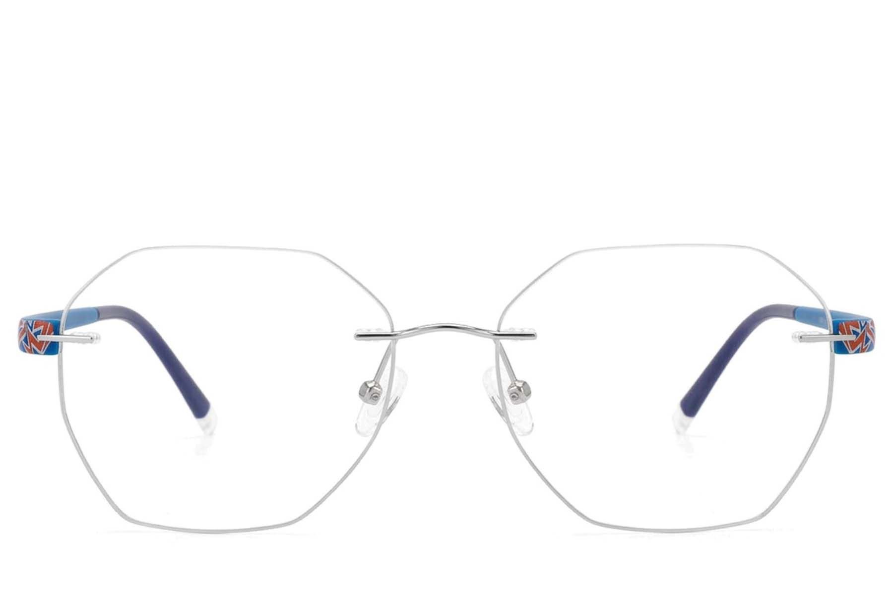 Gafas invisibles de metal plateado #BS2012-3410