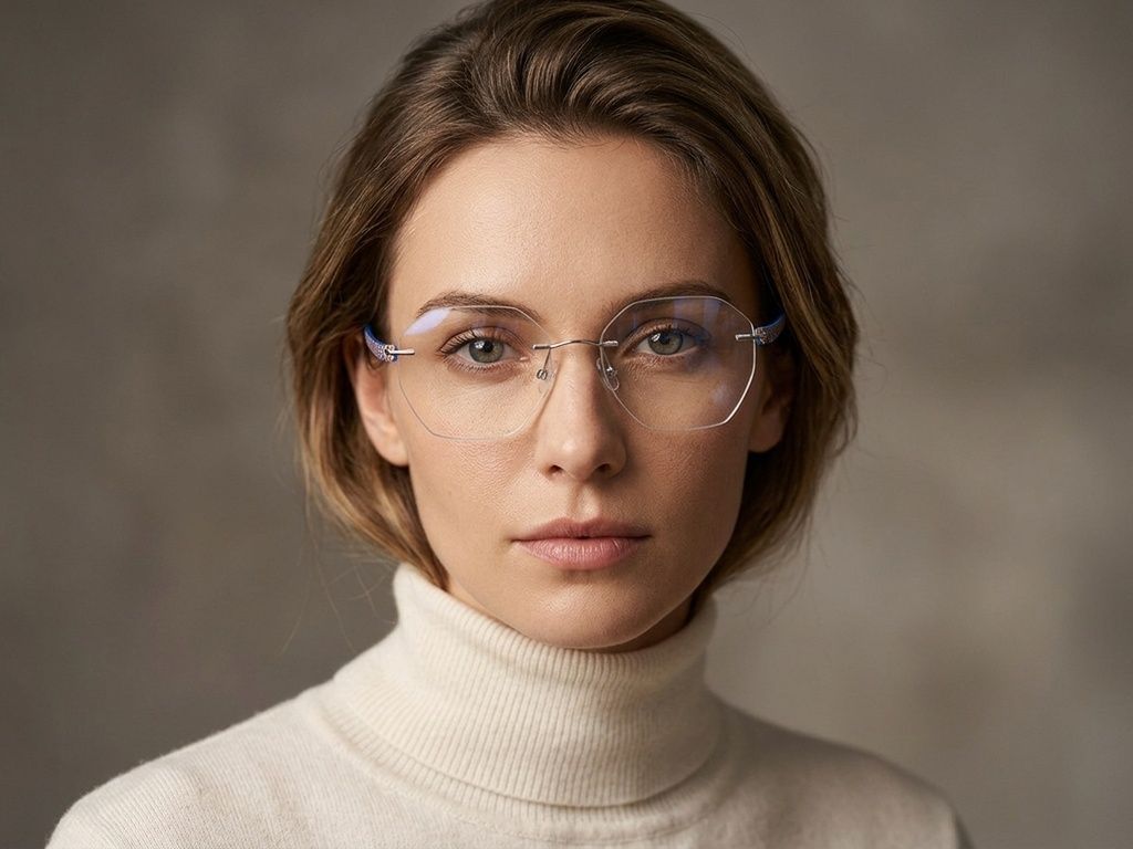 Lunettes invisibles en métal argenté #BS2012-3410